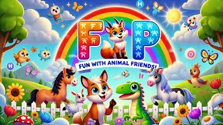 Learn🐈 ABC Animals🦒 Fox Goat Horse amp Iguana Fun🐎 Alphabet Song for Kids F to I [upl. by Kaitlyn]