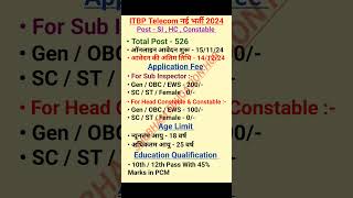 ITBP New Vacancy 2024  Itbp Telecommunication New Vacancy 2024 Itbp Form Fillup 2024 itbp shorts [upl. by Mechelle]