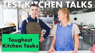 Pro Chefs Share Their Hardest Cooking Tasks  Test Kitchen Talks  Bon Appétit [upl. by Yklam866]