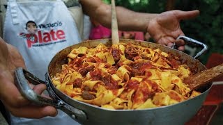 PAPPARDELLE PASTA WITH WILD BOAR RAGU  Ragu di Cinghiale  Italian Family Feast [upl. by Ambrogino]