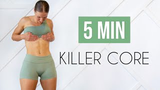 5 MIN TOTAL CORE BURN WORKOUT No Equipment [upl. by Shurwood]