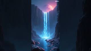 Celestial Waterfall in a Dreamy Landscape 🌌✨ FantasyWorld Waterfall EpicScenery Dreamlike SciFi [upl. by Airemaj]