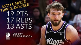 Domantas Sabonis 19 pts 17 rebs 13 asts vs Heat 2324 season [upl. by Eisor]