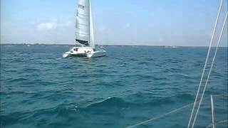 Transit 38 catamaran overtaking 57ft catamaranwmv [upl. by Pate]