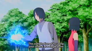 Sasuke teaches sarada chidori  Power of chidori  Boruto  Naruto next Generation [upl. by Ahsataj]