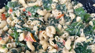 How to make spinach macaroni pasta recipe [upl. by Atsyrk]