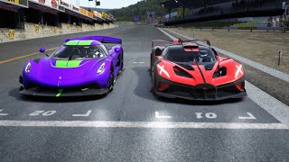 Bugatti Bolide vs Koenigsegg Jesko at Old SPA [upl. by Micheal]