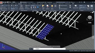 3D Autocad Designing of Solar Panel Layout AutoCad 3D Tutorial [upl. by Lehcsreh]