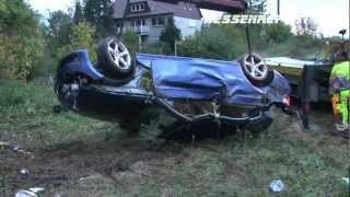 Schwerer Unfall  Auto überschlägt sich auf der A49 19102011 [upl. by Huldah508]