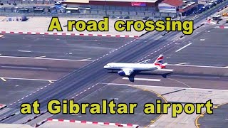 A road crossing at 🇬🇮 Gibraltar airport [upl. by Nosa]