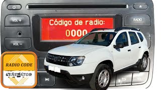 COMO RECUPERAR EL CODIGO DE RADIO DE RENAULT DACIA duster  sandero  logan codigo radio dacia [upl. by Yrod]