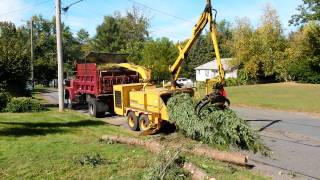 Big Vermeer Wood Chipper with Log Loader [upl. by Ahsenre]