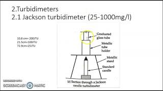 turbidity and its measurement  turbidity rod  Jacksons and Baylis turbidimeter  Nephelometers [upl. by Nahtaj]