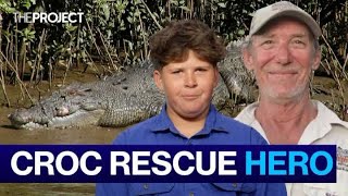 Teenager Rescues Fishing Guide After Croc Attack [upl. by Nickolas]