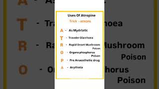 💁‍♀️ Uses of Atropine aiims choexam education cho need nhmcho rrb norcet [upl. by Allevon]