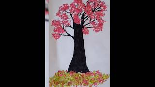 How to make cherry blossom tree 🌺🌷🎄 Pink tree from paper handmade homemade ytshorts viralvideo [upl. by Akissej]