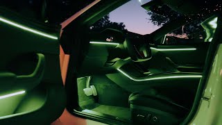 STAR CEILING on the 2022 TESLA MODEL S PLAID with Custom Ambient Lights [upl. by Ttenrag710]