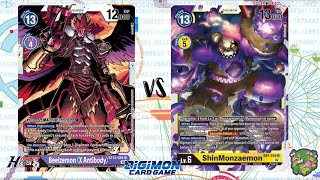 DIGIMON TCG Local match Beelzemon X Purple vs ShinMonzaemon Black  TEA COFFEE AND GAMES [upl. by Elihu]