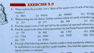 Class 8th maths l Exercise 53 part 3 l Chapter 5 l NCERT l Hindi medium l Square and sq roots [upl. by Iveel]