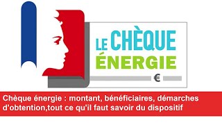 Chèque énergie  montant démarchestout ce quil faut savoir du dispositif versé par lÉtat [upl. by Yekcim]