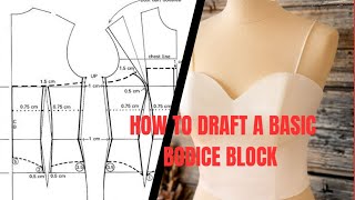 How to Draft a Basic Bodice The Front Block Cutting a Dress  The Foundation [upl. by Ernest]