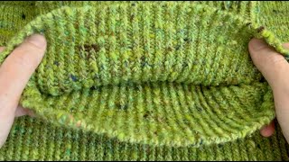 Tips for FASTER knitting of REVERSIBLE TWISTED STITCH 1x1 RIB in the Round [upl. by Small72]