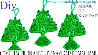 COMO HACER UN ARBOL DE NAVIDAD DE LANA ESTAMBRE CON NUDOS DE MACRAME TUTORIAL DIY [upl. by Eidnil]