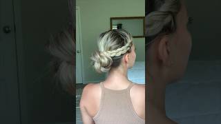 Easy Braided Updo for Beginners Medium amp Long Hairstyles  School Hair  Work Hair shortsfeed [upl. by Brewster]