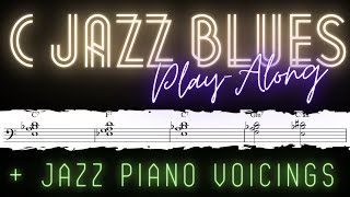 C Jazz Blues Play Along Tracks for Piano │Jazz Piano Lessons 20 [upl. by Herbie]