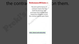 Performance Of Contract  Indian Contract Act 1872  Business Laws  BBA trending shortsfeed [upl. by Carlos]