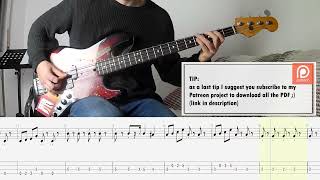 David Bowie  China Girl BASS COVER  PLAY ALONG TAB  SCORE PDF [upl. by Yrro]