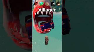 NOOB vs PRO vs VILLAGER vs HACKER vs HEROBRINE Car SHARK Jump Challenge 😂 🚗 shorts beamngdrive [upl. by Alimhaj]