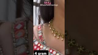 Latest pearl stone necklace design yt shots new trending subscribe Saishwethavlogs [upl. by Ramedlaw]