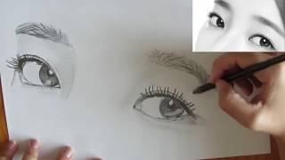 Drawing Tutorial Eyes amp Eyebrows Miss A Suzy [upl. by Aziram]