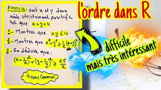 exercice corrigé  lordre dans R  difficile et très intéressant  tronc commun scientifique [upl. by Robbie143]