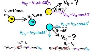 Physics 10 Momentum and Impulse 27 of 30 2D Collision Ex1 [upl. by Annabela]