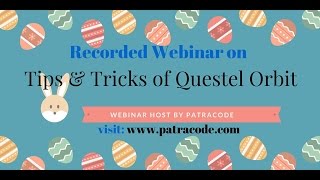 Webinar on Questel Orbit Tips and Tricks 2016 [upl. by Eyram]