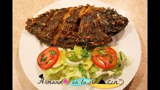 Mojarra Frita Al Mojo de Ajo con Ensalada y Vinagreta [upl. by Ammej]