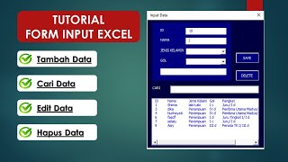 Membuat form input data vba excel  userform excel data entry [upl. by Kessia]