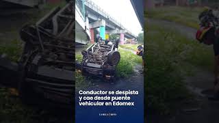 Camioneta cae de puente en Tlalnepantla y deja un herido [upl. by Ragouzis]