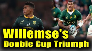 strongertogether Damian Willemses RecordBreaking Double Rugby World Cup Victory [upl. by Euqinad]