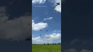 Paratroopers recreate historic drop into Normandy [upl. by Ainezey]