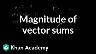 Magnitude of vector sums  Vectors  Precalculus  Khan Academy [upl. by Wells]