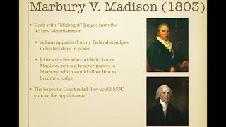 US Regents Review Video 12 Important John Marshall Court Cases [upl. by Ursal]