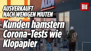 CoronaTests bei Aldi nach wenigen Minuten ausverkauft [upl. by Wilonah]