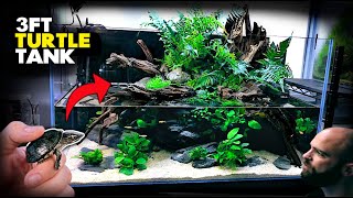 Aquascape Tutorial 💚 3ft TURTLE Aqua Terrarium  Paludarium  Aquarium How To Planted Tank Guide [upl. by Herta]