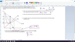 Reading a monopoly graph to find profit maximization and socially opitmal outcomes [upl. by Gardas]