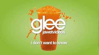 Glee Cast  I Dont Want To Know karaoke version [upl. by Bui727]