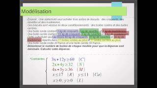 Programmation lineaire  41  synthese et exemple [upl. by Resneps]