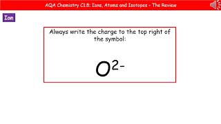 AQA Chemistry C18  Ions atoms and isotopes [upl. by Nonahs]